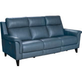 Kester Power Reclining Sofa in Masen Blue Gray Leather